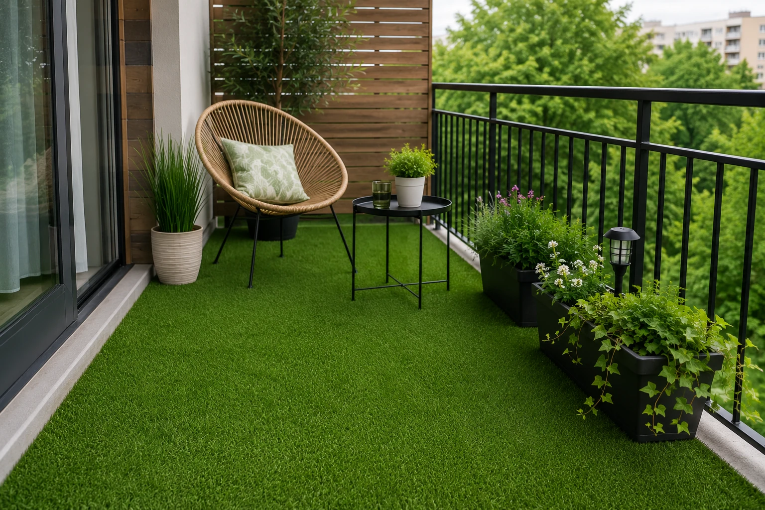 Műfű erkélyre — 5-15 m²-es mini-projekt anyaglistával